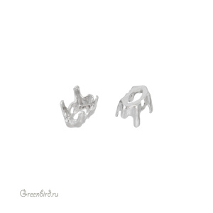 4228 Оправа для ювелирного кристалла Navette 6х3 мм, белая бронза