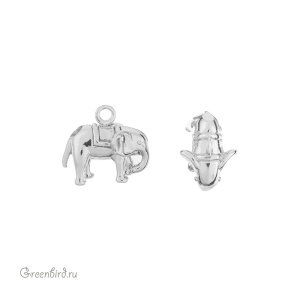 Подвеска "Слон", родий, 1 шт. (#SV1701-Pendant-71R)