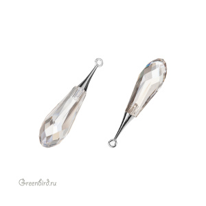 6532 подвеска Pure Drop 31,5mm, родий, Silver Shade (#001SSHA)