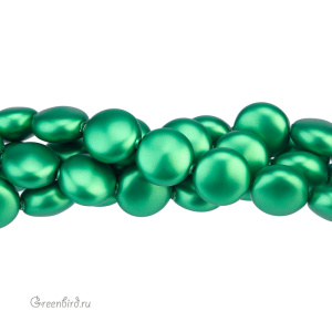 Swarovski 5860 Жемчуг плоский 10x6 мм, эдем зеленый (#2014), 1 шт.