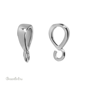 Коннектор-бейл "Мини", родий, 1 шт. (#SV1701-B10-R)