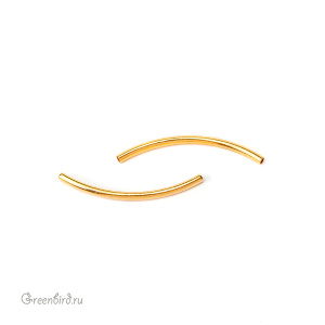 Металлическая трубочка 20 мм, золото, 1 шт. (#TUB02GP)