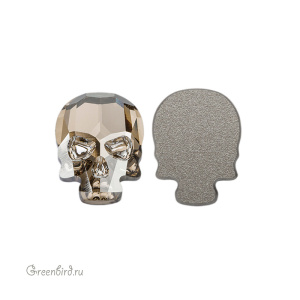 2856 Кристалл холодной фиксации Skull 14x10,5 мм – Golden Shadow (#001GSHA)