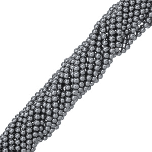 Жемчуг Crystalbird круглый 6 мм, гематит, нить (#57)