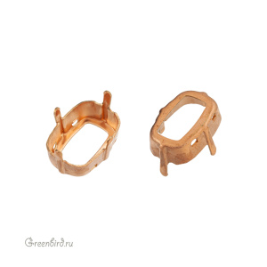 4568/4565 Оправа для ювелирного кристалла Cushion Fancy Stone 14х10 мм, томпак