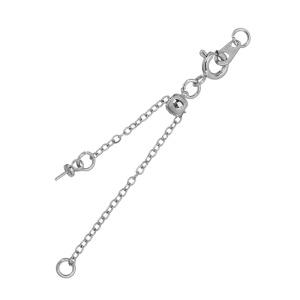 Замок-колечко с удлинителем и стоппером, родий, 1 шт. (#CN-JS-001R)