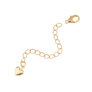 Замок-лобстер 10 мм с удлинителем "Сердечко", золото, 1 шт. (#SV1701-JS-15G)