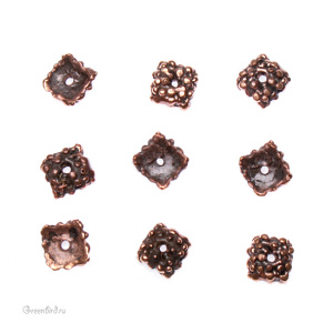 "Архаика", чашечка квадратная, ант. бронза, 1 шт. (#0101)