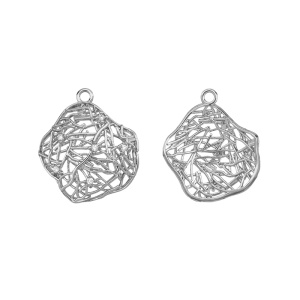 Подвеска с фианитами "Ажурная", родий, 1 шт. (#SVA-FIAN-178R)