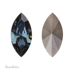 4228 Navette Fancy Stone 15х7 мм - Aquamarine Satin (#202SATIN)