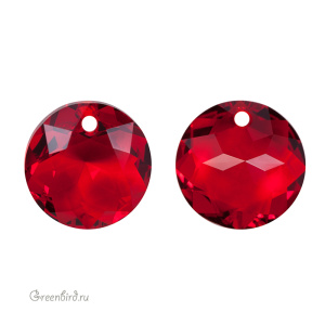 Swarovski 6430 подвеска круглая 14 мм, светлый сиам (#227), 1 шт.