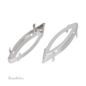 4200 Оправа для ювелирного кристалла Marquise Fancy Stone 35х9,5 мм, белая бронза