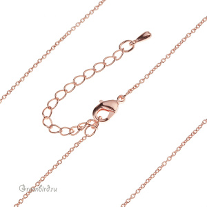 Цепочка с замочком 42,5 см, розовое золото, 1 шт. (9B481), Корея