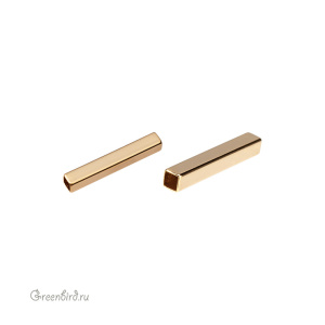 Бусина-трубочка 20 мм, золото, 1 шт. (9S1363), Корея