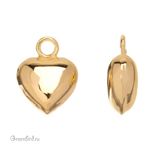 Подвеска "Сердечко" 12 мм, золото, 1 шт. (#SVA-BASE-032G)