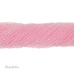 Бусины граненые рондели "Мини", светлый розовый, нить (#SVAB244)