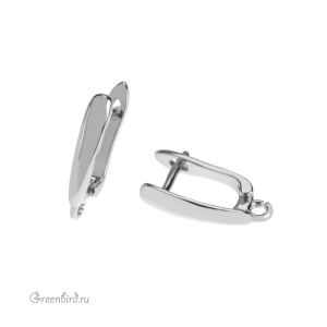 Швензы с английским замком, родий, пара (#SV1701-001)