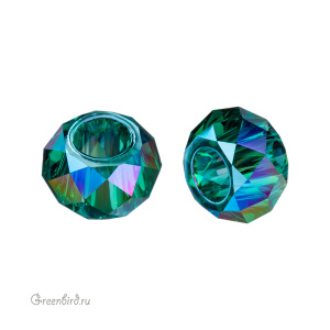 Swarovski 5042 Бусина Бриолетт с отверстием XL 6 мм, изумруд с мерцающим эффектом 2X (#205SHIM2), 1 