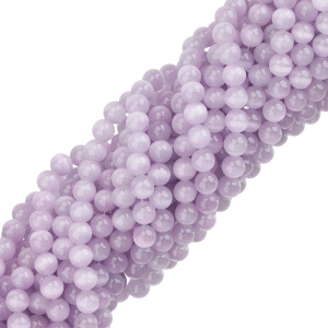 Бусины "Кошачий глаз" 10 мм, фиолетовый, нить (#CN-BEAD-028)