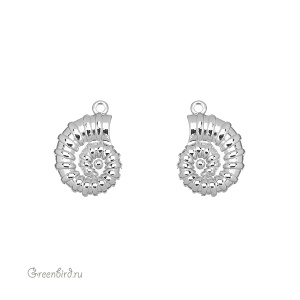 Подвеска "Аммонит", родий, 1 шт. (#SVA-BASE-097R)