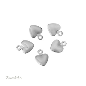 Подвеска "Сердечко", родий, 1 шт. (#SV1701-Pendant-51R)