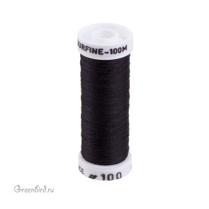 Шелковая нить Au Ver a Soie Soie Surfine, черный, 100 м (#100)
