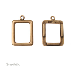 JBB Подвеска-рамка "Прямоугольная", ант. латунь (JB-7498)
