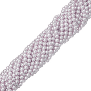 Crystalbird Жемчуг круглый 6 мм, лавандово-розовый шелк, нить (#36)