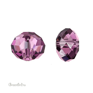 Swarovski 5040 Бусина Бриолетт 8х5 мм, аметист (#204), 1 шт.