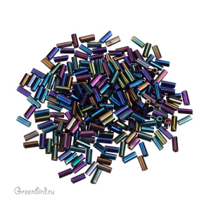 Винтажный стеклярус 4 мм, Black Iris (#507) Винтажный стеклярус 4 мм, Black Iris (#507)