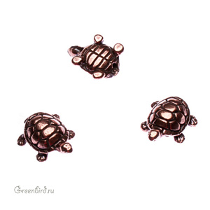 Бусина "Черепаха", ант. медь, 1 шт. (#TC-5538)