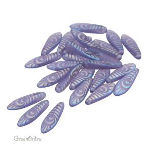 Glass Daggers 5x16mm, Tanzanite Laser Matte Eye, 1 шт. (#20500/28773E)