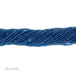 Бусины граненые рондели "Мини", сапфир, круглые, нить (#SVAB-R2014)