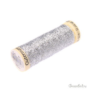 Металлизированная нить Gutermann W331, 50м, серебро (#41)