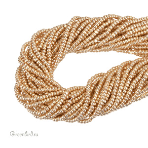 Бисер граненый Preciosa Charlotte Cut 11/0, Metalic Light Gold (#18304), 1 нить