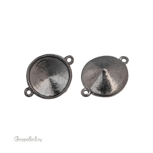 Закрытая оправа-коннектор для Rivoli 14 мм, gunmetal, 1 шт. (#SET-734)