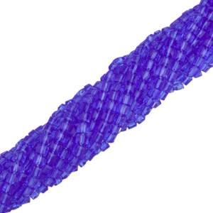 Бусины граненые "Куб" 6 мм, синий, нить (#SVA-BEAD-355)