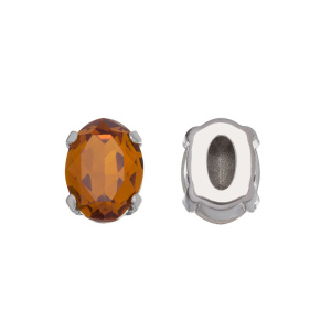 Кристалл в оправе 4120C 8x6 мм Crystalbird - Topaz (#203), родий, 8 шт. (#CBCS-0089)