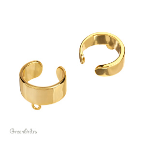 Кафф-колечко плоский, золото, 1 шт. (#SV1701-K19)	