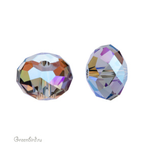 Swarovski 5040 Бусина Бриолетт 8х5 мм, черный алмаз с мерцанием 2X (#215SHIM2), 1 шт.