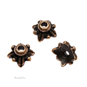 Чашечка "Лист", ант. латунь, 1 шт. (#TC-5570) Чашечка "Лист", ант. латунь, 1 шт. (#TC-5570)