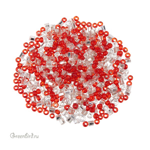 Винтажный бисер, микс, Red/Crystal (#MIX02)