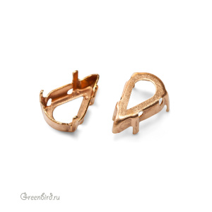 4328 Оправа для Pear Fancy Stone 13х7,8 мм, томпак