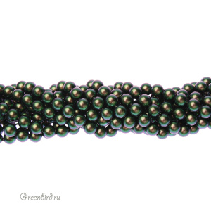 Swarovski 5810 Жемчуг 5 мм, зеленый скарабей (#946), уп. 20 шт.