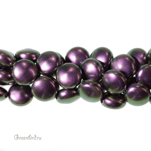 Swarovski 5860 Жемчуг плоский 12x7 мм, иризирующий пурпурный (#943), 1 шт.