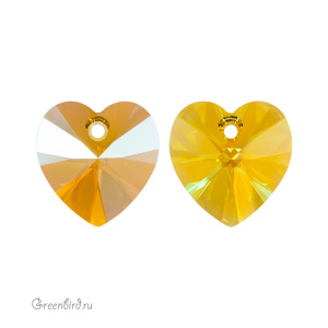 Swarovski 6228 подвеска Сердце 14 мм, светлый топаз с мерцанием (#226SHIM), 1 шт.