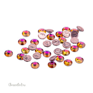 2078 Кристаллы горячей фиксации Rose Flatback SS12 – Volcano (#001VOL), уп. 36шт.