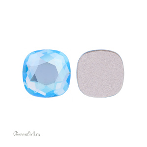 Swarovski 2471 Клеевые стразы Кушон 7 мм, аквамарин с мерцанием (#202SHIM), 1 шт.