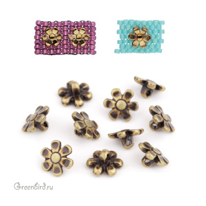 CYMBAL Вставка "Gerani" для бисера 11/0, ант. латунь, 1 шт. (#M11-012212-AB)