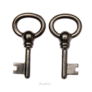 Подвеска "Овальный ключ", gunmetal, 1 шт. (#TC-2336)